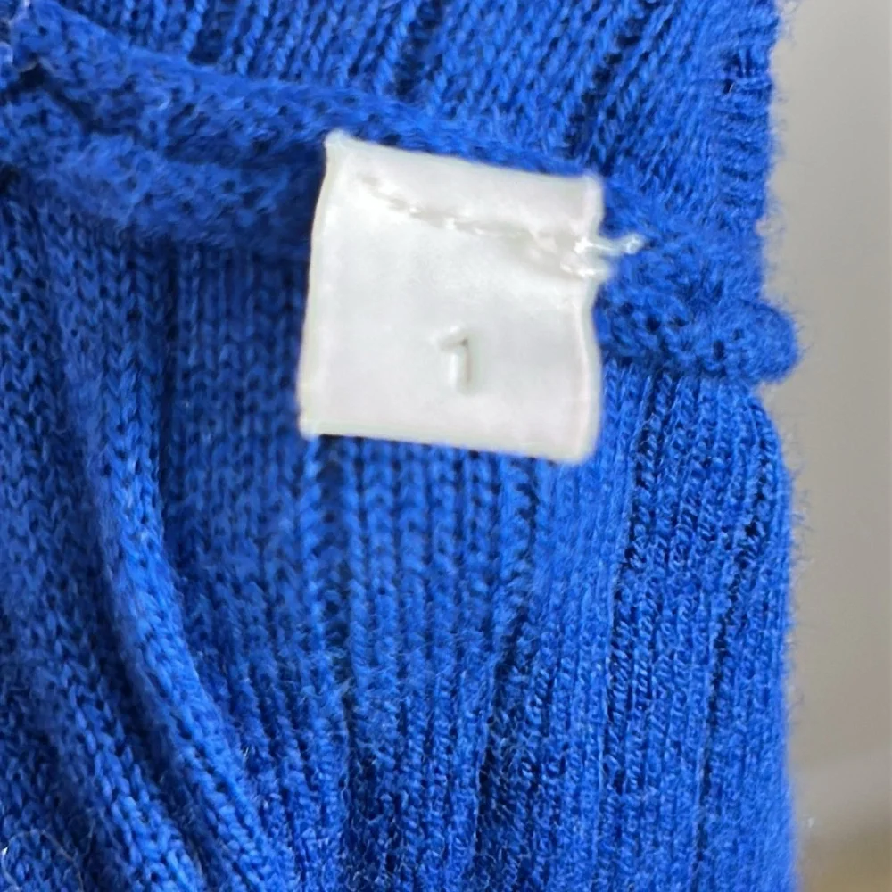 Sandro Silk Cashmere Knit Wrap Kimono Style Cardigan Sweater Size 1 Royal Blue - Picture 12 of 14